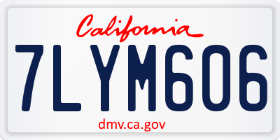 CA license plate 7LYM606
