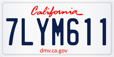 CA license plate 7LYM611