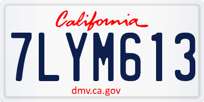CA license plate 7LYM613