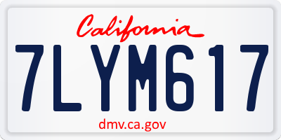 CA license plate 7LYM617