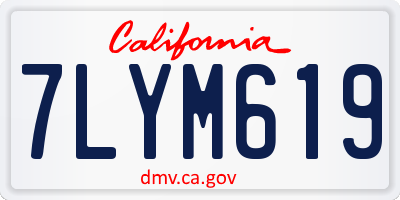 CA license plate 7LYM619