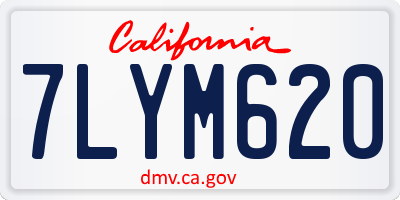 CA license plate 7LYM620