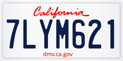 CA license plate 7LYM621