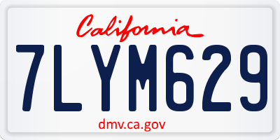 CA license plate 7LYM629