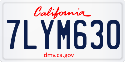 CA license plate 7LYM630