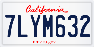 CA license plate 7LYM632