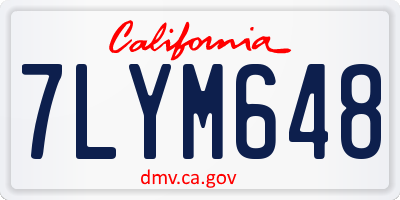 CA license plate 7LYM648