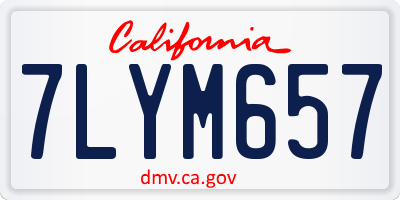 CA license plate 7LYM657
