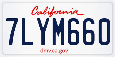CA license plate 7LYM660