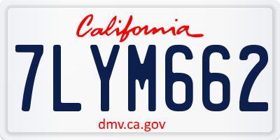 CA license plate 7LYM662