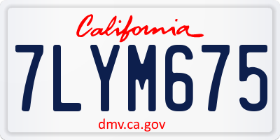 CA license plate 7LYM675