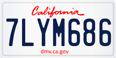 CA license plate 7LYM686