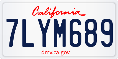 CA license plate 7LYM689