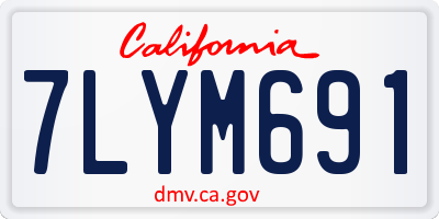 CA license plate 7LYM691