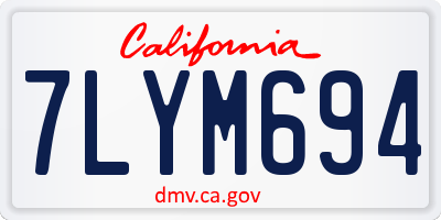 CA license plate 7LYM694