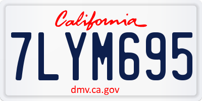 CA license plate 7LYM695