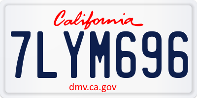 CA license plate 7LYM696