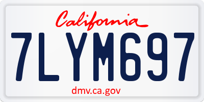 CA license plate 7LYM697