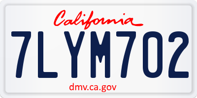 CA license plate 7LYM702