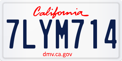 CA license plate 7LYM714