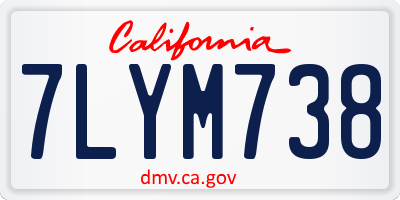 CA license plate 7LYM738