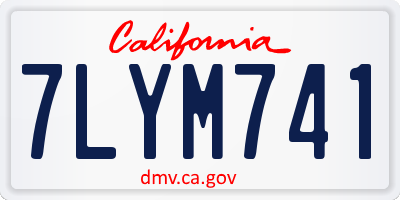 CA license plate 7LYM741