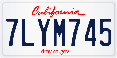 CA license plate 7LYM745