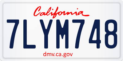 CA license plate 7LYM748