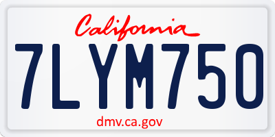 CA license plate 7LYM750