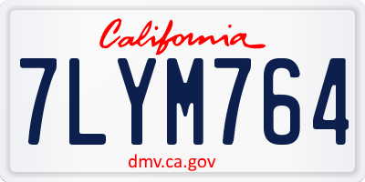 CA license plate 7LYM764