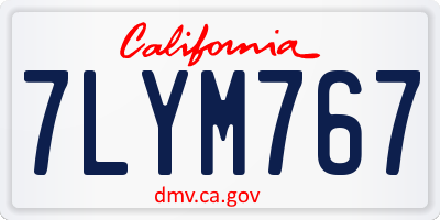 CA license plate 7LYM767