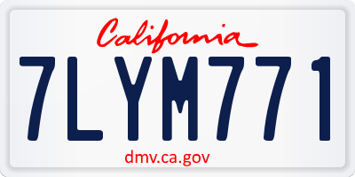 CA license plate 7LYM771