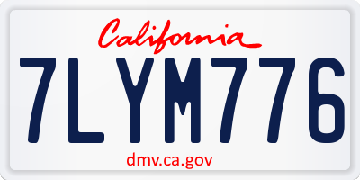 CA license plate 7LYM776