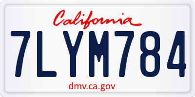 CA license plate 7LYM784