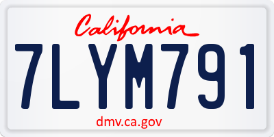 CA license plate 7LYM791