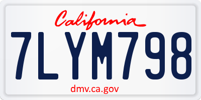 CA license plate 7LYM798