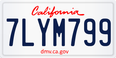 CA license plate 7LYM799