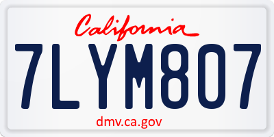CA license plate 7LYM807