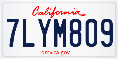 CA license plate 7LYM809