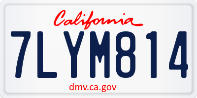 CA license plate 7LYM814