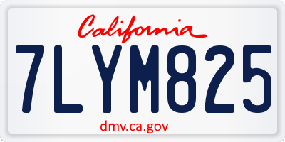 CA license plate 7LYM825