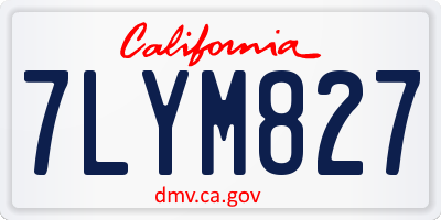 CA license plate 7LYM827