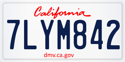 CA license plate 7LYM842