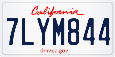 CA license plate 7LYM844