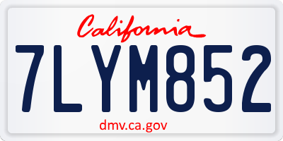 CA license plate 7LYM852