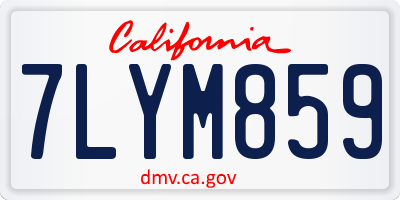 CA license plate 7LYM859