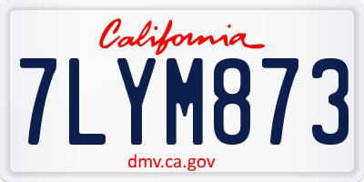 CA license plate 7LYM873