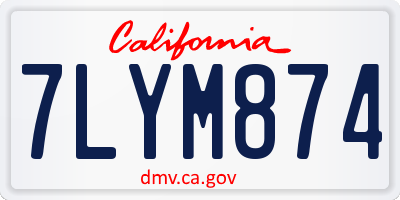CA license plate 7LYM874