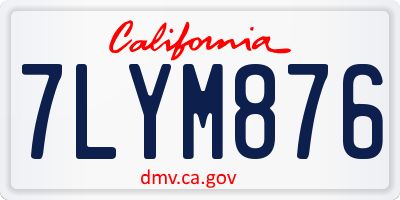 CA license plate 7LYM876