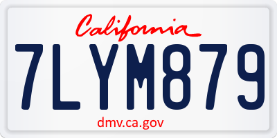 CA license plate 7LYM879